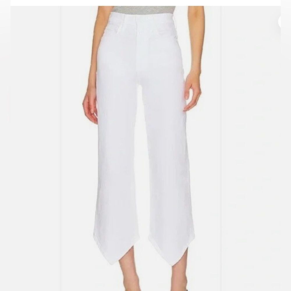 MOTHER Superior The Dagger Flood White Totally Innocent Women Denim Jeans Sz 34